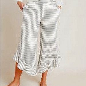 Saturday Sunday Anthropologie Kick Flare Striped Cropped Pants Sz M